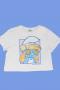 The Smurfs x Unique Vintage White Cropped Graphic Tee Colour: White Size: L