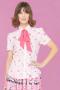 Barbie X Unique Vintage 1970s Pink Barbie Floral Print Bow Blouse Colour: Pink Size: L