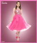 Barbie X Unique Vintage 1980s Pink Sequin Day To Night Swing Dress Size: M Colour: Pink