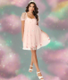 Unique Vintage Pink & Unicorn Mesh Babydoll Belle Dress Size: S Colour: Pink