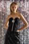 Glamorous Black-Satin Rhinestone-Flower Strapless Top Colour: Black Size: 12
