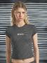The Ragged Priest Striped Baby Tee Size: 12 Colour: Black