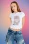 The Ragged Priest Kitty Baby Tee Size: 12 Colour: White