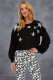 Beach Riot Ava Silver Star Sweater as seen on Malin Andersson Size: M Colour: Black