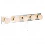 Firstlight Showtime Retro Style 5-Light Light Bar with On/Off Pull Cord in Mirrored and Opal Glass