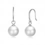 Sterling Silver White Pearl Drop Earrings