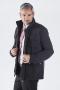 Stylish Black Padded Jacket with Decorative Chest Pocket Zipper