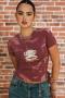 Paul Frank x Daisy Street Spray Effect Shrunken Tee Colour: Red Size: S