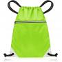 Drawstring Gym Bag from Waterproof Recycled Polyester - Rucksack for Sport, PE, Swim, Beach, Yoga, Travel (Neon Green)