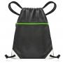Drawstring Gym Bag from Waterproof Recycled Polyester - Rucksack for Sport, PE, Swim, Beach, Yoga (Black)