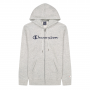 Champion Script Spellout Full Zip Fleece Hoodie - Light Grey