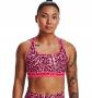 Under Armour Women`s Mid Crossback Printed Sports Bra - Pink