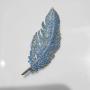Copper Feather Brooch With Inlaid Micro Cubic Zirconia