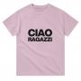 Ciao Heavyweight Unisex Crewneck T-shirt | Color: Light Pink | Size: S