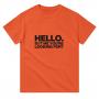 Hello Heavyweight Unisex Crewneck T-shirt | Color: Orange | Size: M